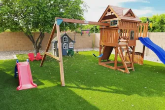 Kids playground in backyard